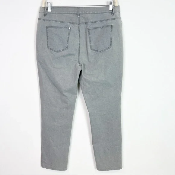 Lafayette 148 New York Gray Straight Leg Jeans - Picture 3 of 5